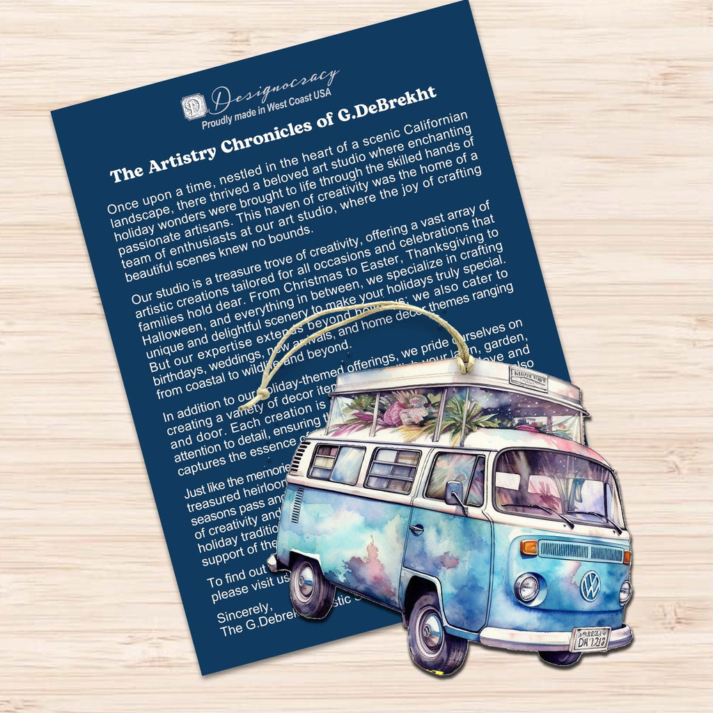 Surf Vans Decorative Eco Wood Ornaments Set of 3 by G. Debrekht - Coastal Decor - 8091040-S3