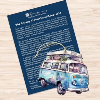 Surf Vans Decorative Eco Wood Ornaments Set of 3 by G. Debrekht - Coastal Decor - 8091040-S3