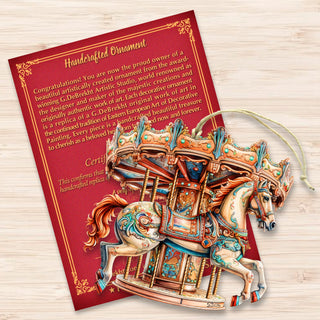 Carousel Horse Wooden Ornaments by G. Debrekht Christmas Decor - 8611027