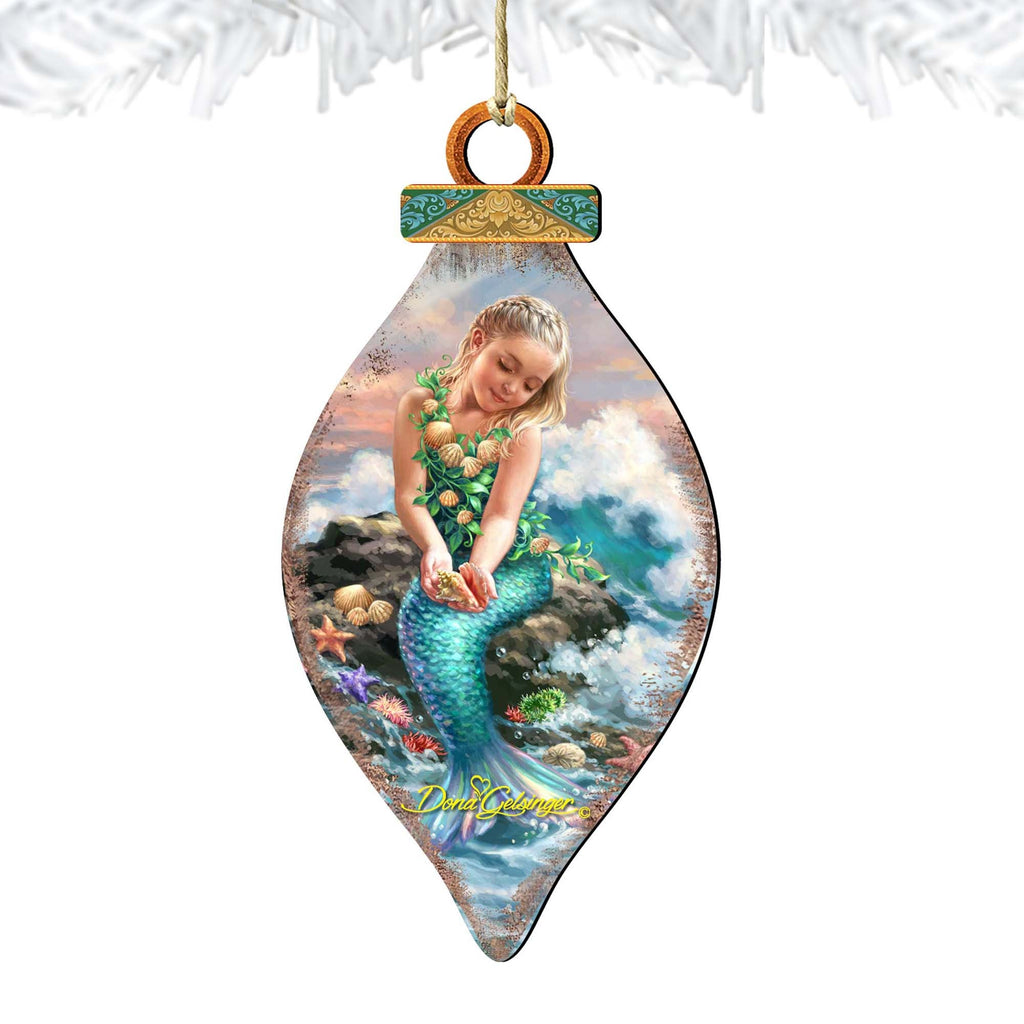 Princess of The Sea Cone Wooden Ornaments by Gelsinger - Coastal Holiday Decor - 8041112-1611