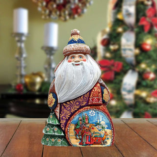The Journey of the Three Kings Santa Hand-Painted WOODCARVED Figurine by G. DeBrekht - Nativity Holiday Decor - 8206013