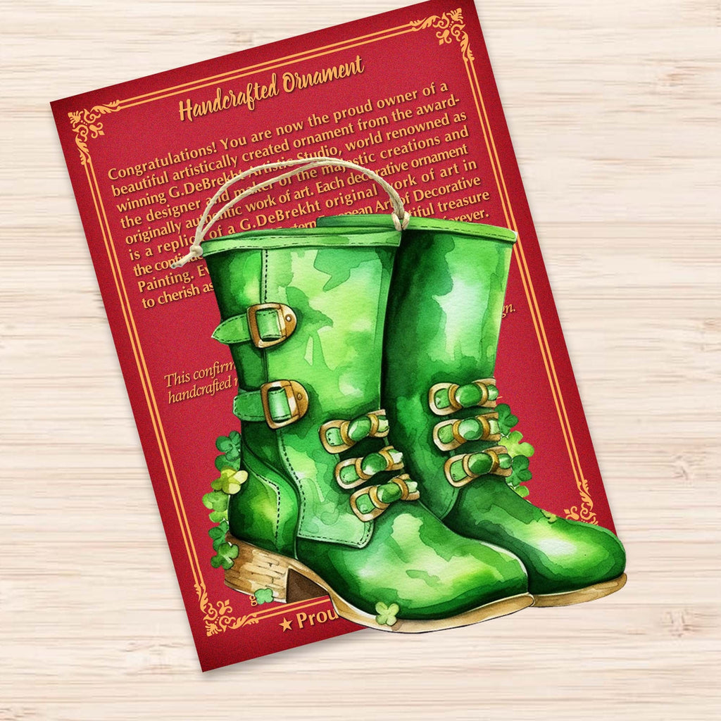 Irish Green Boots Wooden Ornaments by G. DeBrekht Easter Spring Decor - 8652777