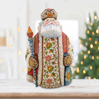 Treasured Trimming Santa Hand-Painted WOODCARVED Masterpiece by G. DeBrekht - Christmas Decor - 210111