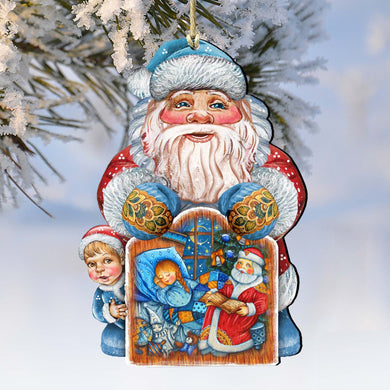 Christmas Night Christmas Wooden Ornaments by G. DeBrekht - Christmas Santa Snowman Decor - 8119173