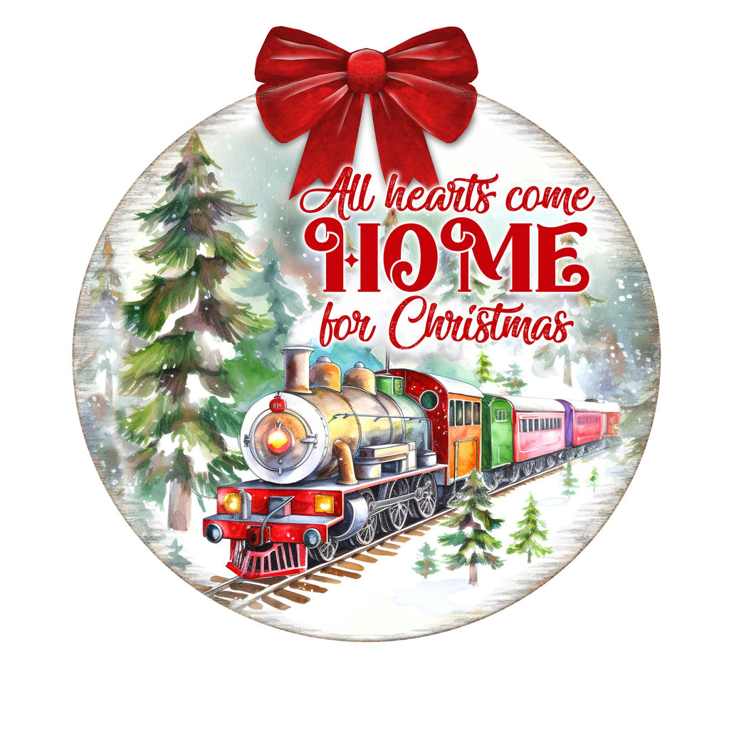 All Hearts Come Home for Christmas Sign Front door welcome sign Main entrance banner Welcome sign - Wooden front porch decor - 933115H