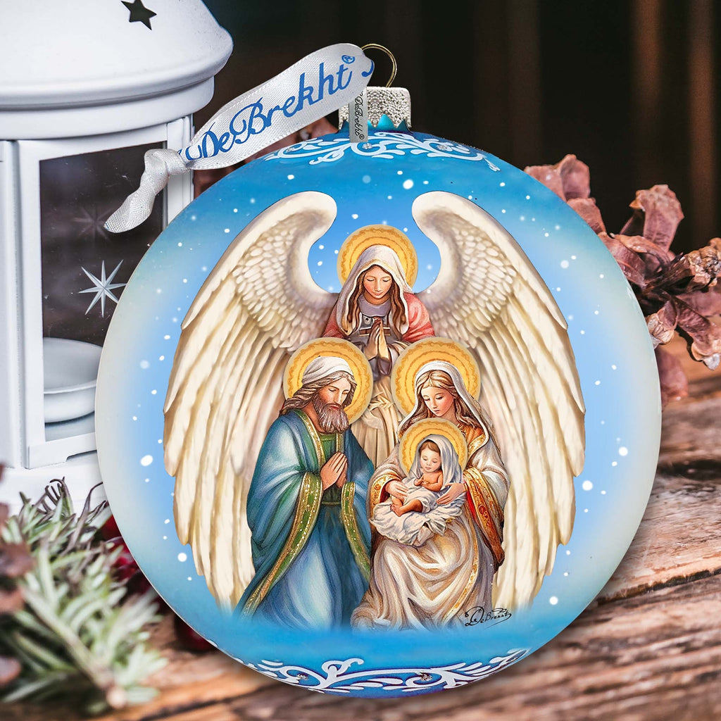 Angel's Divine Presence Nativity Lg Glass Ornament by G. Debrekht - Nativity Holiday Decor - 73934
