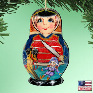Nutcracker Nesting Doll Wooden Ornaments by G. DeBrekht - Christmas Decor - 8115151