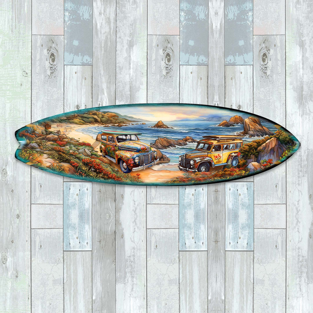 Early Morning Surf Surfboard Coastal Wall Art by G. DeBrekht - Coastal Holiday Decor - 8490126HS