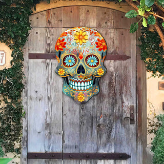 Sugar Skull Holiday Door Decor by G. DeBrekht - Halloween Decor - 8652793H
