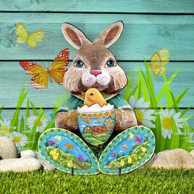 Easter Bunny Outdoor Scene by G. DeBrekht - Easter Spring Decor - 8144502F
