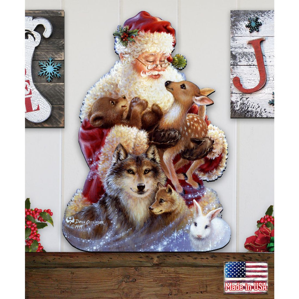 Santa Little Friends Christmas Door Decor by D. Gelsinger - Christmas Santa Snowman Decor - 8461012H-9914