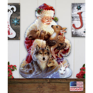 Santa Little Friends Christmas Door Decor by D. Gelsinger - Christmas Santa Snowman Decor - 8461012H-9914