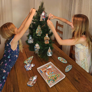 Santas Around the World - German Inspired Santa - Eco Wood Ornaments Set of 3 by G. DeBrekht Christmas Santa Snowman Decor - 8091304S3