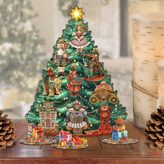 Nutcracker Masquerade Christmas Tree Eco Wood Set by G.DeBrekht Christmas Decor - 8091519