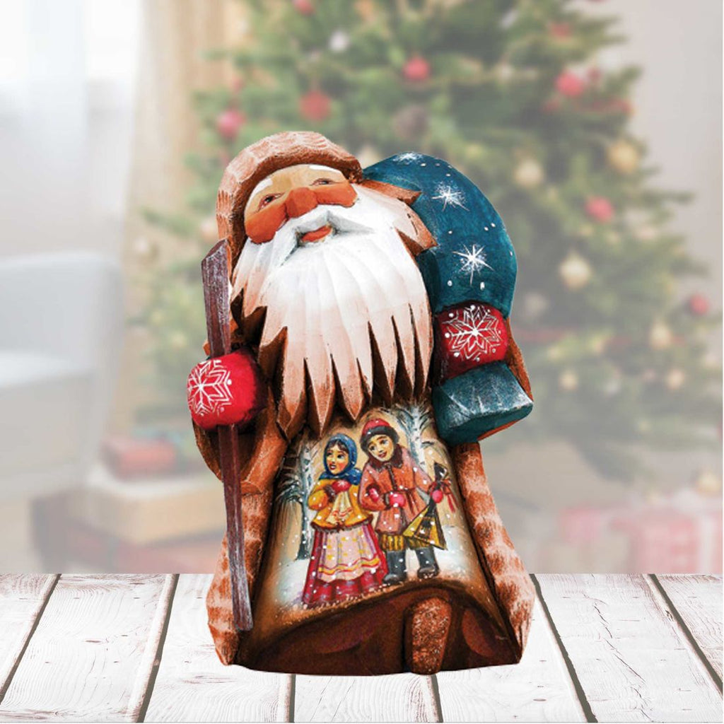 Forest Companions Santa Hand-Painted WOODCARVED Masterpiece by G. DeBrekht - Christmas Decor - 8215096 *** PRE-ORDER - Handmade Just for You! ***