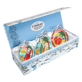 Christmas In July Mercury Glass Ornaments Set of 3 by G. DeBrekht - Coastal Holiday Decor - 770130S3