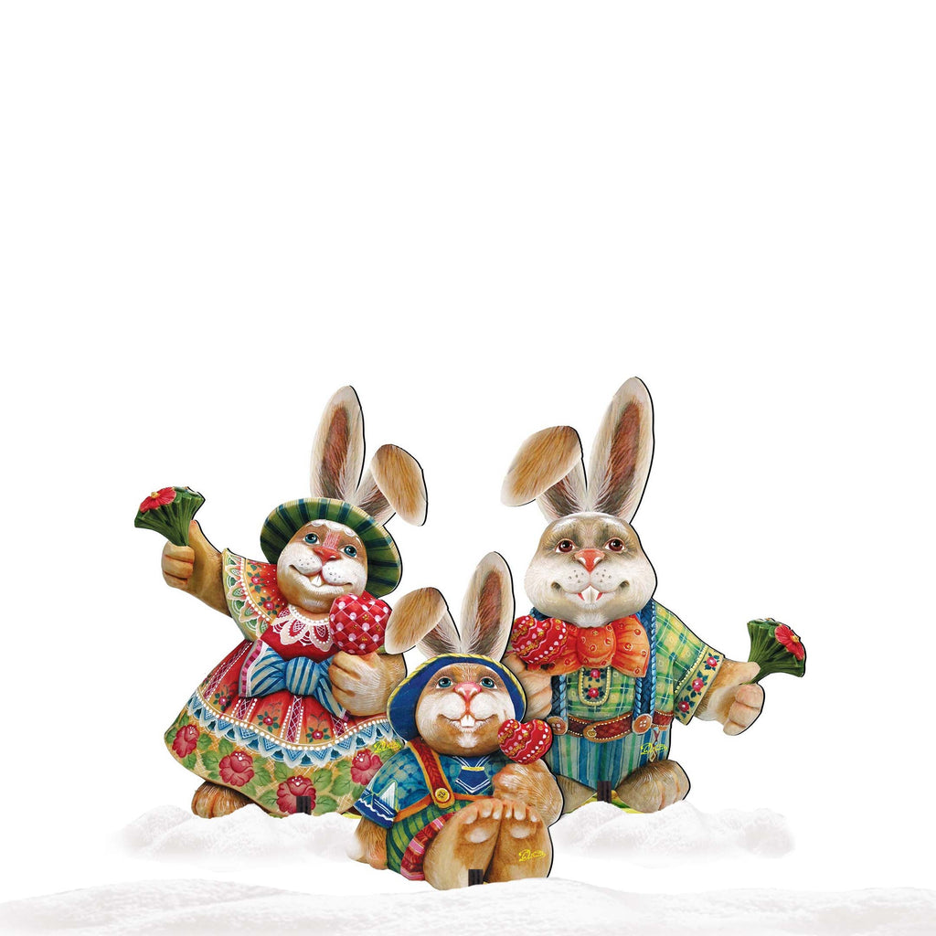 Easter Bunny Family Outdoor Decor by G. DeBrekht - Easter Spring Decor - 8154420F-S3