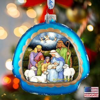 Holy Night Glass Ornament by Susan Winget - Nativity Holiday Decor - 756-205-SW