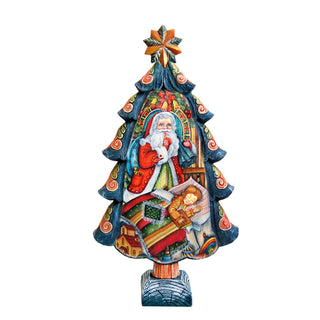 Christmas Night Tree Handcrafted Christmas Figurine - G. DeBrekht - Christmas Santa Snowman Decor - 588051M