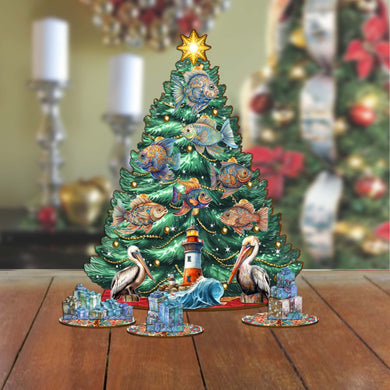 Coastal Christmas Tree Eco Wood Set by G.DeBrekht Christmas Decor - 8091514