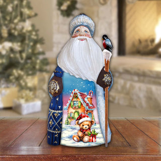 Gingerbread House Santa Hand-Painted WOODCARVED Masterpiece Figurine by G. DeBrekht - Christmas Decor - 8215950