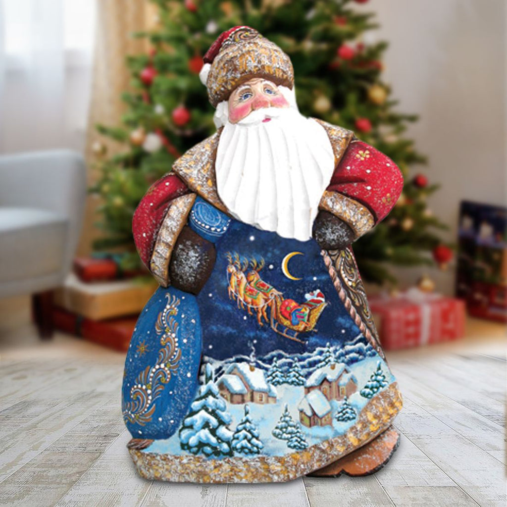 Up Away Dancing Santa Hand-Painted WOODCARVED Masterpiece by G. DeBrekht - Christmas Decor - 8214813 *** PRE-ORDER - Handmade Just for You! ***