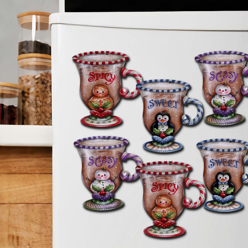 Sweet and Spicy Season Decorative Eco Wood Magnets Set of 6 by Jamie Mills-Price - Christmas Decor - 8090053G-S6