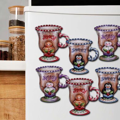Sweet and Spicy Season Decorative Eco Wood Magnets Set of 6 by Jamie Mills-Price - Christmas Decor - 8090053G-S6