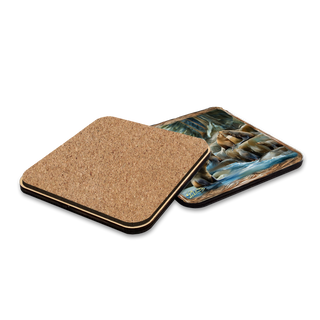 Sea Lion Cave Wooden Cork Placemat and Coasters Gift Set of 7 by Nature Wonders Coastal Nature Wildlife Decor - 85413C-S7