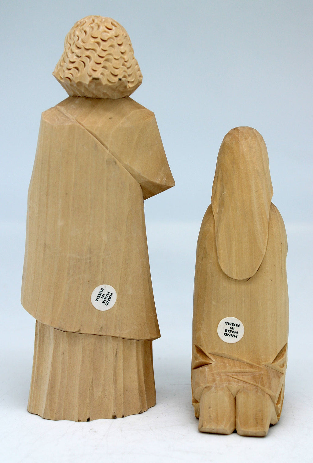 One-of-a-Kind Mary and Joseph Wood Carved Figurines Set of 6.5