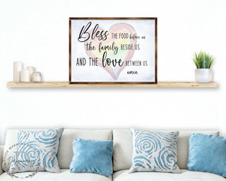 Bless the Food Before Us - Wooden Kitchen Blessing - Verse Wall Decor - Contemporary Decor - Script Wall Art - Meal Prayer Sign - 310333