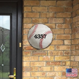 Baseball Wooden Custom House Number Sign - Love Family Kids Decor - Address Sign - MA989803