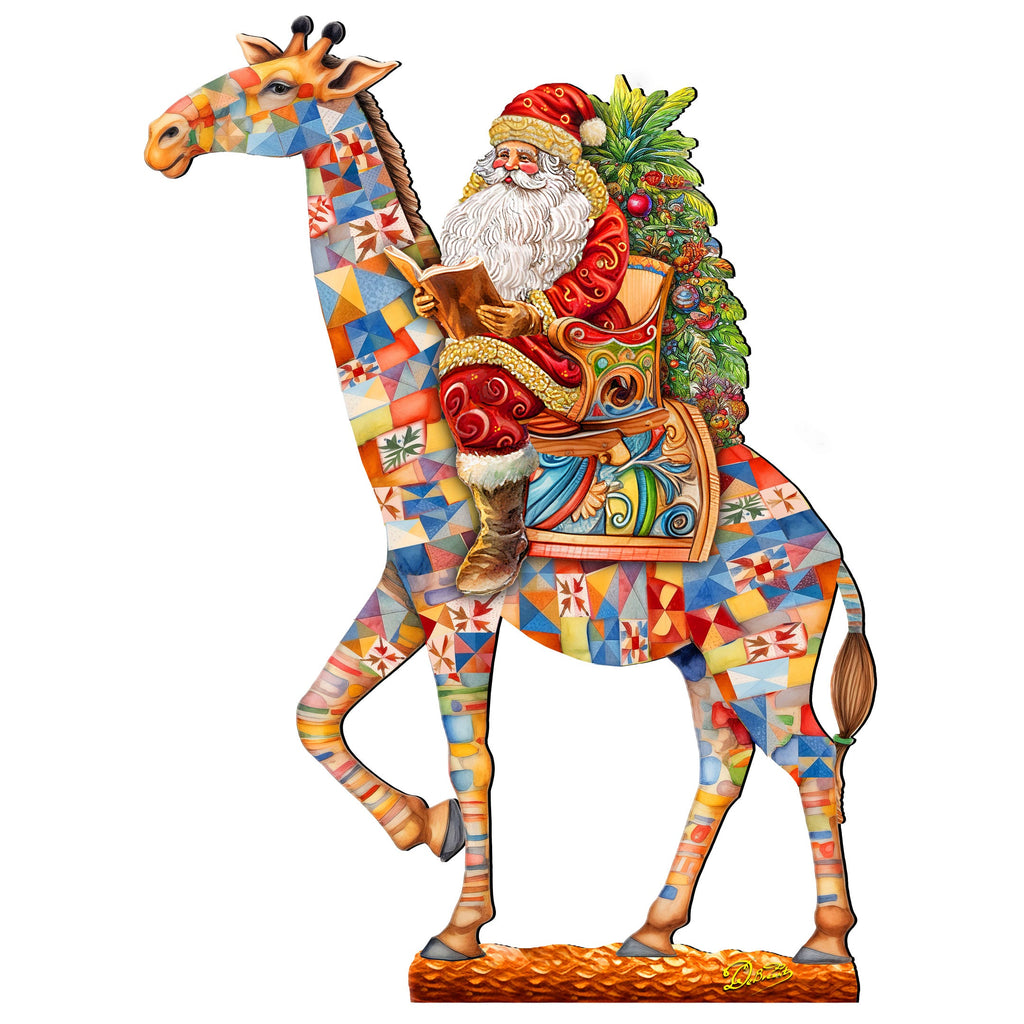 Santa's Giraffe Adventure Holiday Door Decor by G. Debrekht - Santa Snowman Decor - 8652803H