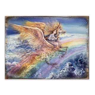 Flight to Aquarius Fantasy Wooden Wall Art by Josephine Wall - Fantasy Decor - 852116-JW