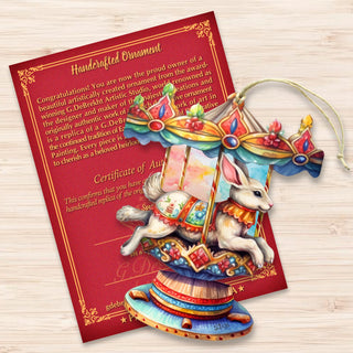 Carousel Bunny Wooden Ornaments by G. Debrekht - Christmas Decor - 8100195-1