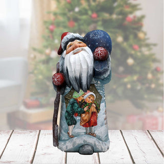 Village Landscape Santa Hand-Painted WOODCARVED Masterpiece by G. DeBrekht - Christmas Decor - 8215108