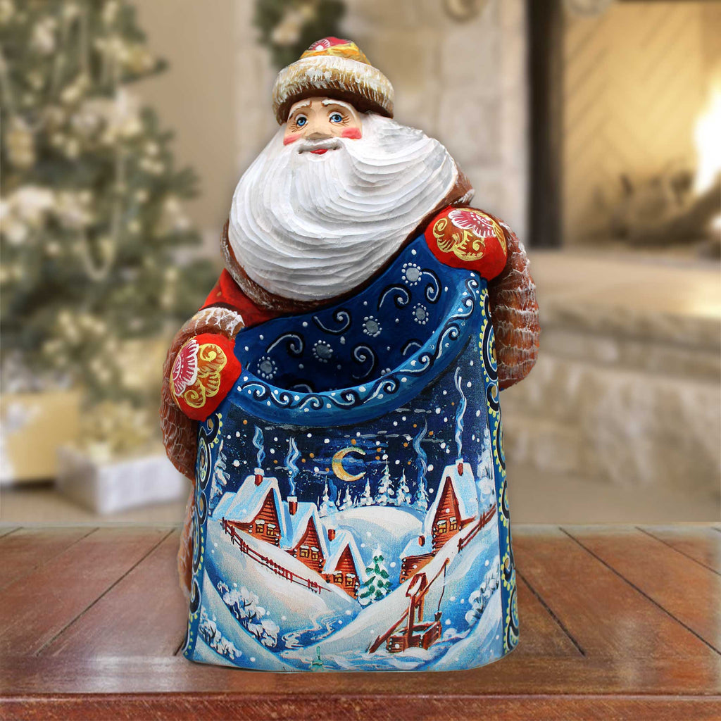 Christmas Night Santa Hand-Painted WOODCARVED Masterpiece Figurine by G. DeBrekht - Christmas Decor - 8203024 *** PRE-ORDER - Handmade Just for You! ***