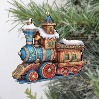 Christmas Train Wooden Ornaments by G. Debrekht - Christmas Decor - 8100198-1