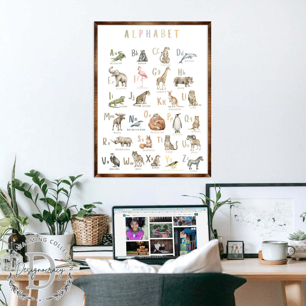 Animal Alphabet Art - Wooden Educational Art - Wall Decor - Homeschool Decor - Classroom Decor - Playroom Decor - Nursery Wall Art - Art For Kids - 310211