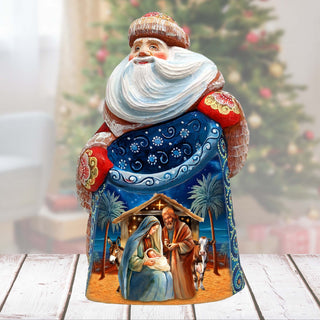 Born Under Bright Star Nativity Santa Hand-Painted WOODCARVED Masterpiece Figurine by G. DeBrekht - Nativity Holiday Decor - 8203019 *** PRE-ORDER - Handmade Just for You! ***