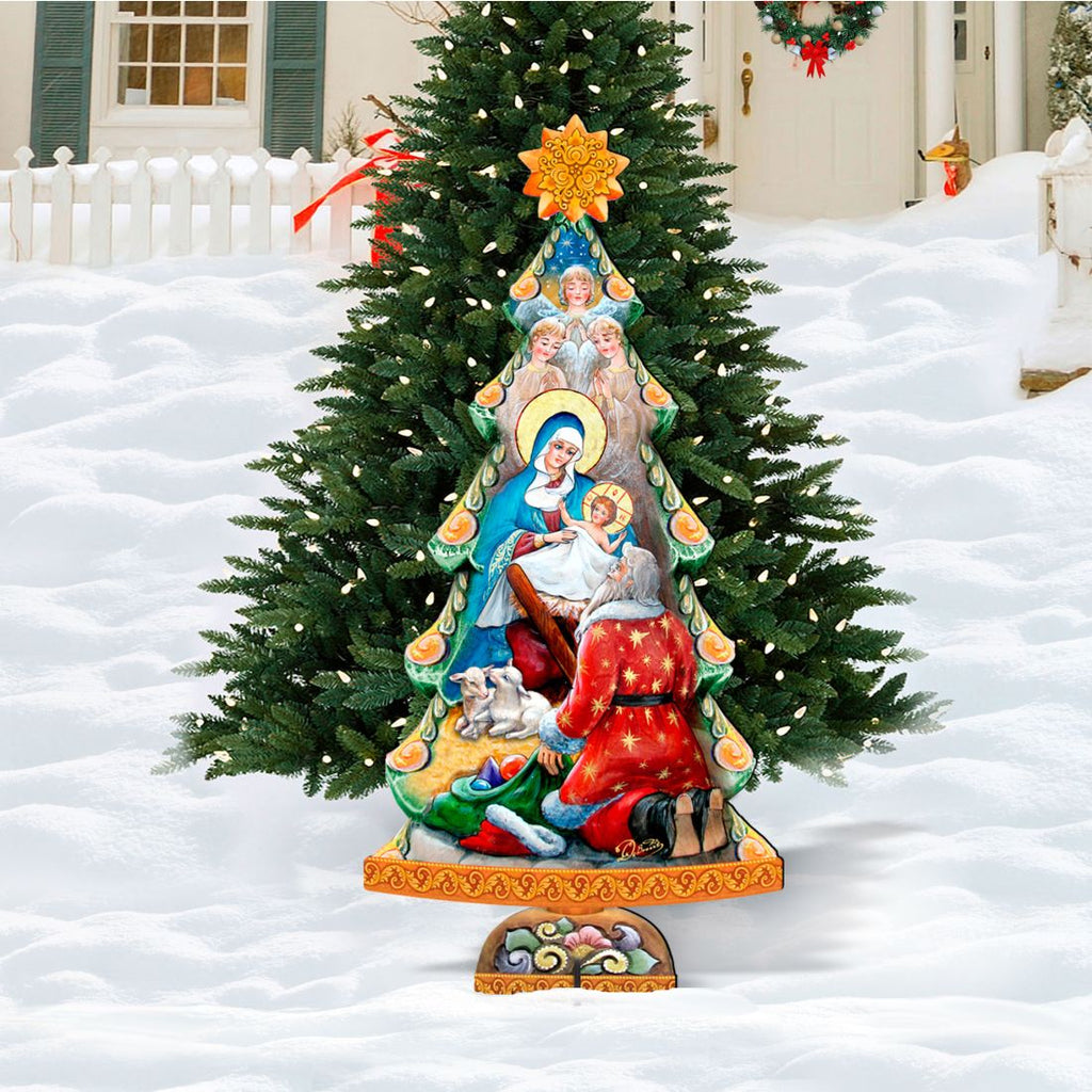 Adoration Nativity Tree Outdoor Decor by G. DeBrekht - Nativity Holiday Decor - 8128833F