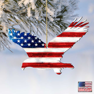 Eagle Freedom Rustic Wooden Ornaments - American Patriotic Decor - 8198912