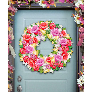 Summer Flowers Holiday Door Wreath by G. DeBrekht - Easter Spring Decor - 8185303-2H