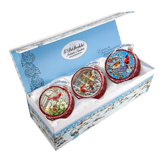 Winter Birds Glass Ornament Set of 3 by D. Gelsinger - Christmas Decor - 73746-S3-DG