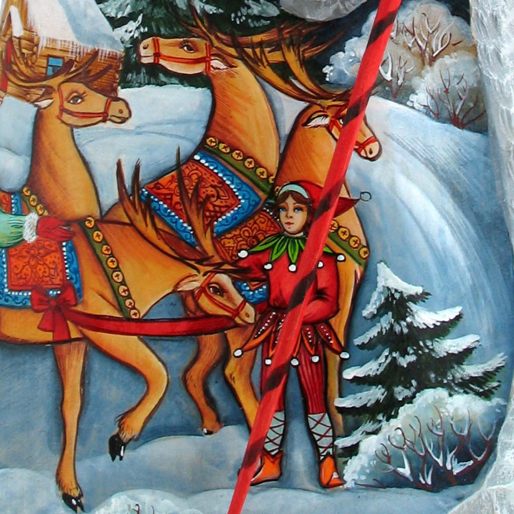 Santa Christmas Courier Hand-Painted WOODCARVED Figurine by G. DeBrekht - Christmas Decor - 8218412 - SPECIAL ORDER *** PRE-ORDER - Handmade Just for You! ***