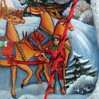 Santa Christmas Courier Hand-Painted WOODCARVED Figurine by G. DeBrekht - Christmas Decor - 8218412 - SPECIAL ORDER *** PRE-ORDER - Handmade Just for You! ***