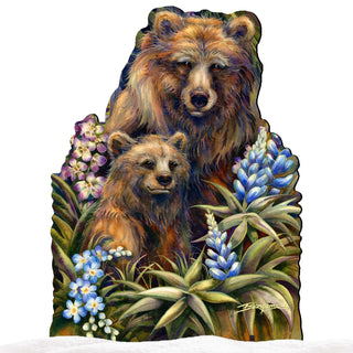 Grin & Bear it Grizzly Mother & Cub Wildlife Outdoor Decor by J. Bergsma - Wildlife Holiday Decor - 8591947F-JB