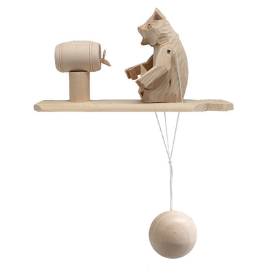 Bear with a Barrel of Honey Animated Spinning Old-World Decoration by Designocracy - Wildlife Holiday Decor - 191000-08