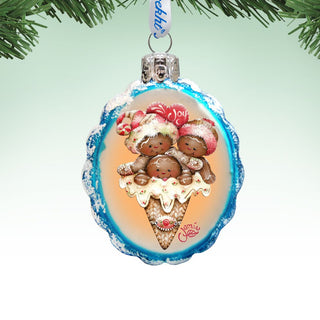 Joy Cone Babies Mercury Glass Ornament by Jamie Mills-Price - Christmas Santa Snowman Decor - 778208-7512