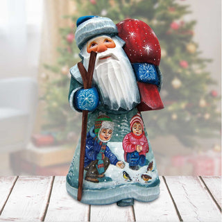 Children Snow Play Santa Hand-Painted WOODCARVED Masterpiece by G. DeBrekht - Christmas Decor - 82150923 *** PRE-ORDER - Handmade Just for You! ***
